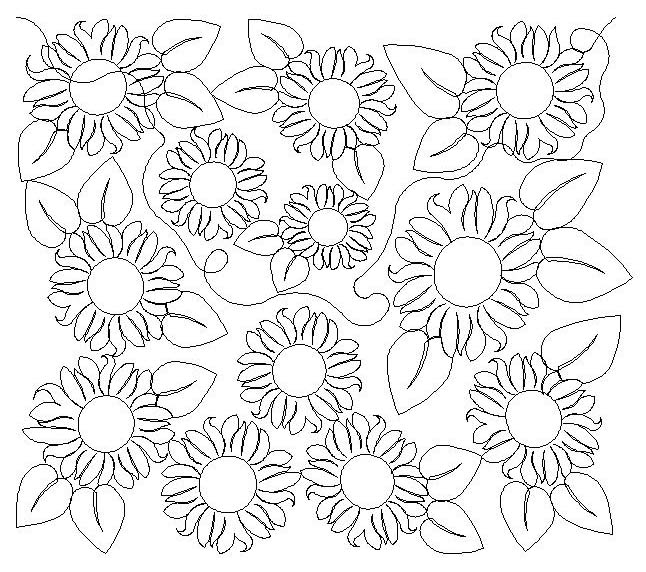 sunflowers complex Digital Pattern Sweet Dreams Quilt Studio Edge to Edge Quilting Patterns